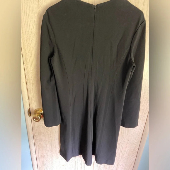 Derek Lam V Neck Black Silhouette Seam Dress US Sz 10 Italy - Picture 9 of 12